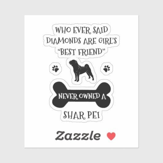 Shar Pei hond beste vriend vinyl Sticker (Vel)