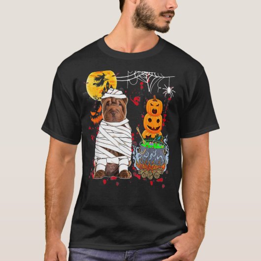 Shar Pei Hond Halloween Kostuum Hond T-shirt (Voorkant)