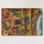 Shar Pei-hond Herfst Oogst Dankdag Legpuzzel (Horizontaal)