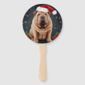 Shar Pei Hond in Sneeuw Kerstmis Handwaaier (Voorkant)