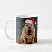 Shar Pei Hond in Sneeuw Kerstmis Koffiemok (Links)