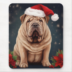 Shar Pei Hond in Sneeuw Kerstmis Muismat