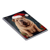 Shar Pei Hond in Sneeuw Kerstmis Notitieboek (Rechterzijde)