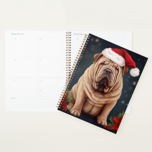 Shar Pei Hond in Sneeuw Kerstmis Planner (Display)