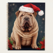 Shar Pei Hond in Sneeuw Kerstmis Planner (Voorkant)