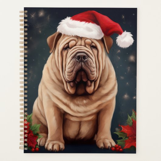 Shar Pei Hond in Sneeuw Kerstmis Planner (Voorkant)