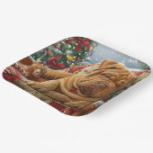 Shar Pei Hond Kerst Feestelijk Papieren Bordje (Gebogen)