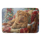 Shar Pei Hond Kerstfeest Badmat (Voorkant)