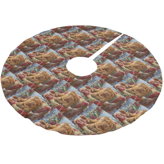 Shar Pei Hond Kerstfeest Kerstboom Rok (Gekanteld)