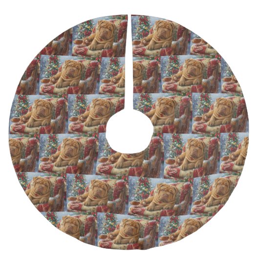 Shar Pei Hond Kerstfeest Kerstboom Rok (Voorkant)