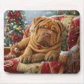 Shar Pei Hond Kerstfeest Muismat (Voorkant)