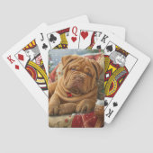 Shar Pei Hond Kerstfeest Pokerkaarten (Achterkant)