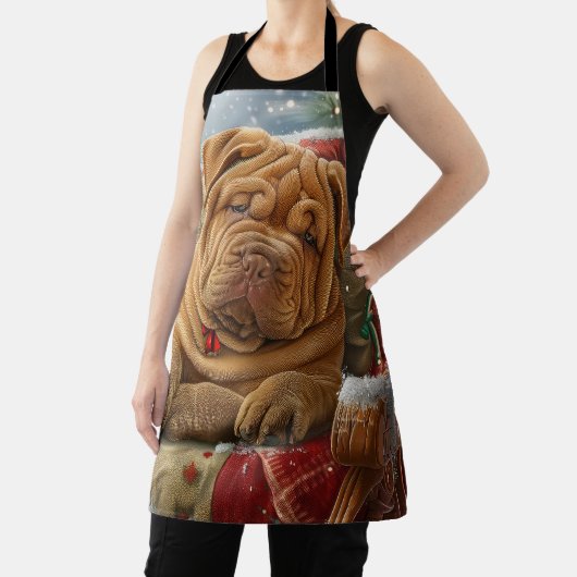 Shar Pei Hond Kerstfeest Schort (Insitu)