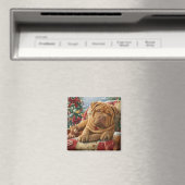 Shar Pei Hond Kerstfeest Sfeer Magneet (Insitu (Vaatwasser))