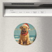 Shar Pei hond kerstmis vintage strand Magneet (Insitu (Vaatwasser))