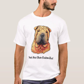 Shar Pei Hond Maak Je Eigen Aangepaste Tekst T-shirt