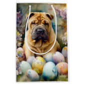 Shar Pei Hond met Paaseieren Vakantie Medium Cadeauzakje (Voorkant)
