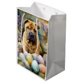Shar Pei Hond met Paaseieren Vakantie Medium Cadeauzakje (Achterkant Gekanteld)