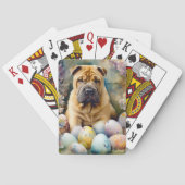 Shar Pei Hond met Paaseieren Vakantie Pokerkaarten (Achterkant)