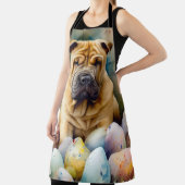 Shar Pei Hond met Paaseieren Vakantie Schort (Insitu)