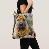 Shar Pei Hond met Paaseieren Vakantie Tote Bag (Dichtbij)