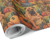 Shar Pei-hond Oogst Dankdag Cadeaupapier (Rol Hoek)