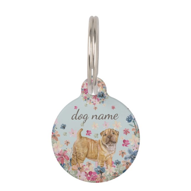 Shar Pei-hond Puppy Huisdierpenning (Voorkant)