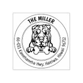 Shar Pei Hond Retouradres Familie Rubberstempel (Afrduk)