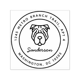 Shar Pei Hond Retouradres Stempel Zelfinkt