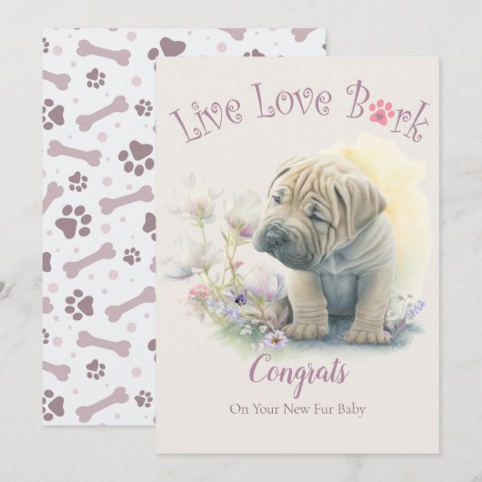 Shar-pei hondenadoptie, Gotcha-dag Kaart (Voorkant / Achterkant)