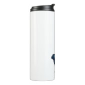 Shar-Pei Hondenras Black Waterverf Silhouette Thermosbeker (Gedraaid links)