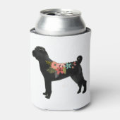 Shar-Pei Hondenras Boho Floral Silhouette Blikjeskoeler (Blikje Voorkant)