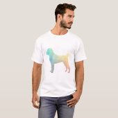 Shar-Pei Hondenras Geo Silhouette Pastel T-shirt (Voorkant volledig)