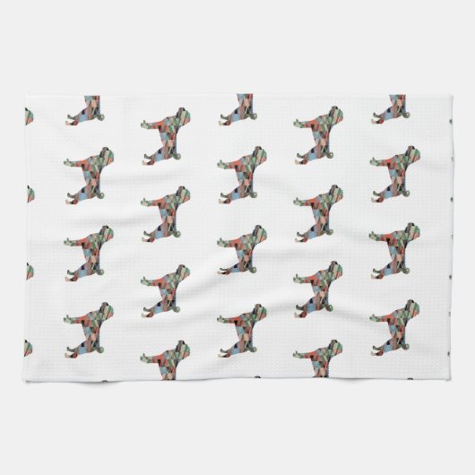 Shar-Pei Hondenras Geo Silhouette Pset Theedoek (Horizontaal)