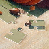 Shar Pei in herfstbladeren dankdag kunst Legpuzzel (Zijkant)