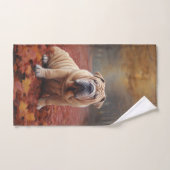 Shar Pei in herfstbladeren Herfst Inspire Bad Handdoek (Handdoek)
