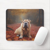 Shar Pei in herfstbladeren Herfst Inspire Muismat (Met muis)
