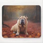 Shar Pei in herfstbladeren Herfst Inspire Muismat (Voorkant)