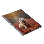 Shar Pei in herfstbladeren Herfst Inspire Notitieboek (Rechterzijde)