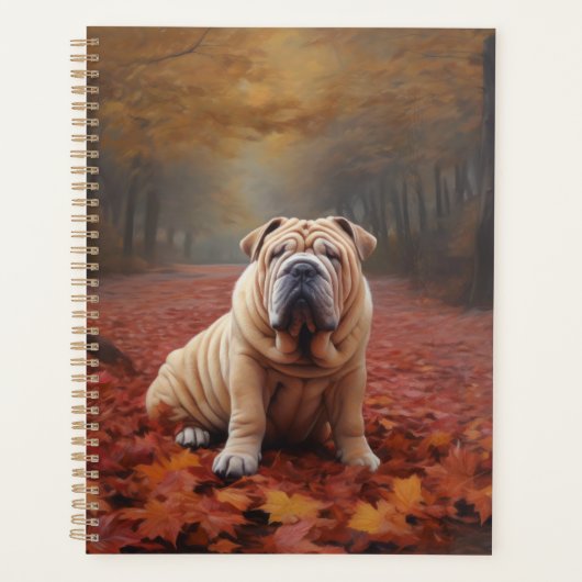 Shar Pei in herfstbladeren Herfst Inspire Planner (Voorkant)