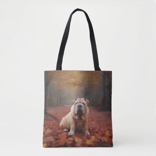 Shar Pei in herfstbladeren Herfst Inspire Tote Bag (Voorkant)