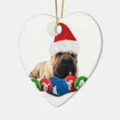 Shar Pei in Santa Hat Heart Ornament (Links)
