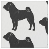 Shar Pei in Silhouette Stof (Close Up)