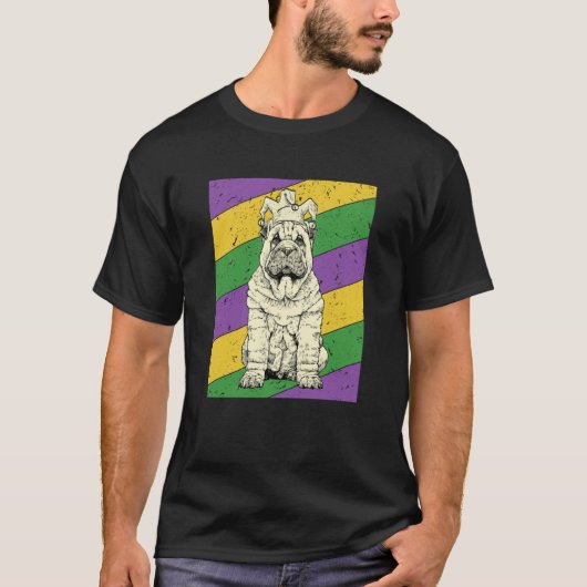 Shar Pei Jester Mardi Gras Dog Mom or Dad T-shirt (Voorkant)