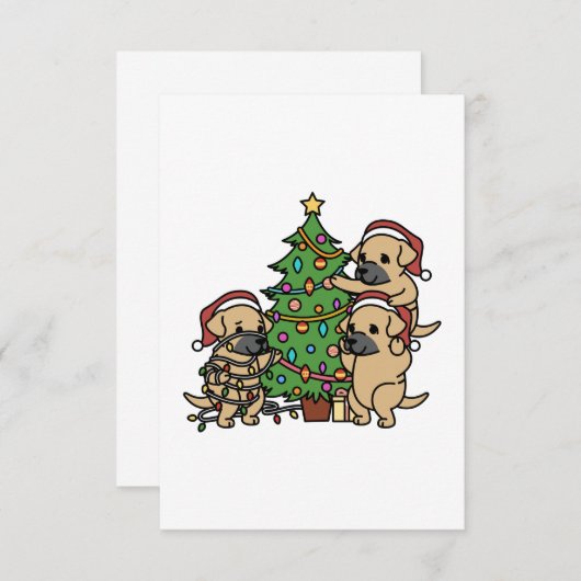 Shar Pei - kerstboom Bedankkaart (Voorkant / Achterkant)