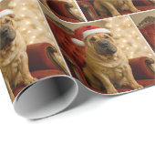 Shar-pei Kersthond Cadeaupapier (Rol Hoek)