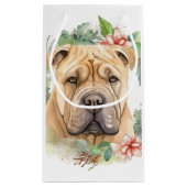 Shar Pei Kerstkrans Feestelijke Pup Klein Cadeauzakje (Achterkant)