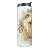 Shar Pei Kerstkrans Feestelijke Pup Thermosbeker (Gedraaid links)