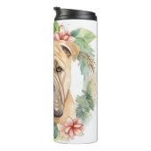 Shar Pei Kerstkrans Feestelijke Pup Thermosbeker (Geroteerd rechts)