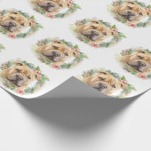 Shar Pei Kerstkrans Festieve Pup Cadeaupapier (Hoek)